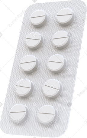 3D Blister de pílulas brancas PNG, SVG