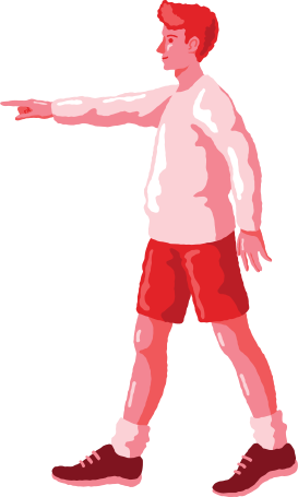 man pointing profile Illustration in PNG, SVG