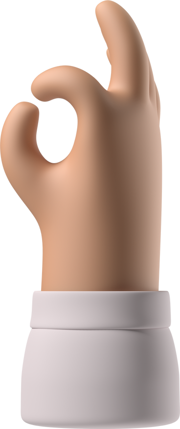 Tanned skin hand showing ok sign PNG, SVG