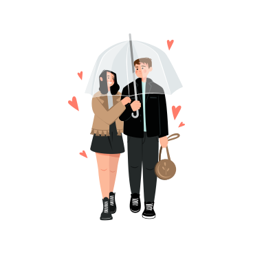 Liebhaber, die unter einen regenschirm gehen PNG, SVG