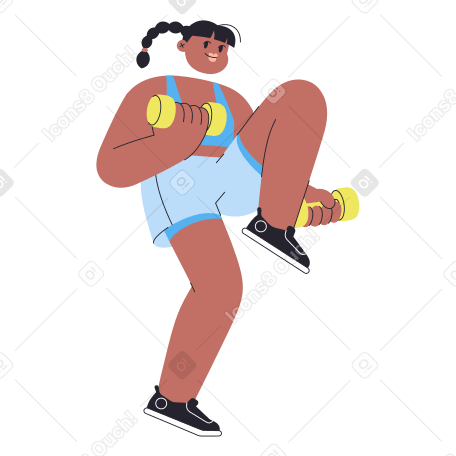 Mujer haciendo ejercicio con pesas PNG, SVG