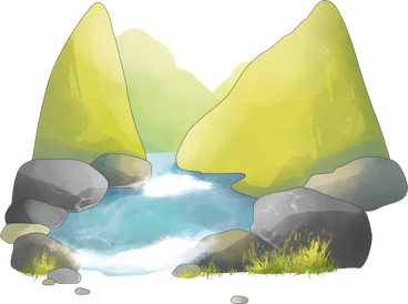 green hills with water PNG, SVG
