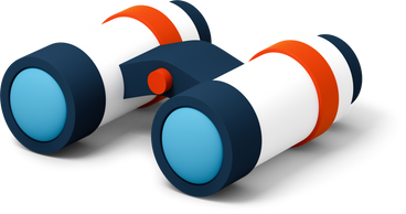 Orange and white binoculars PNG, SVG