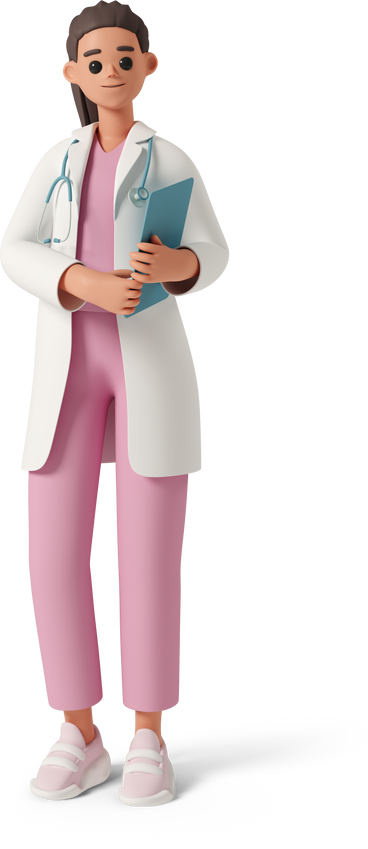 female doctor with clipboard PNG, SVG