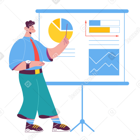 Man financial analyst Illustration in PNG, SVG