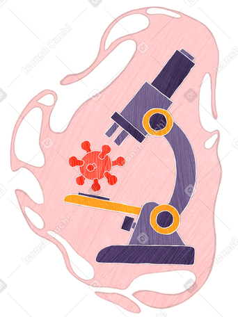 Microscope found a virus in the cell PNG, SVG