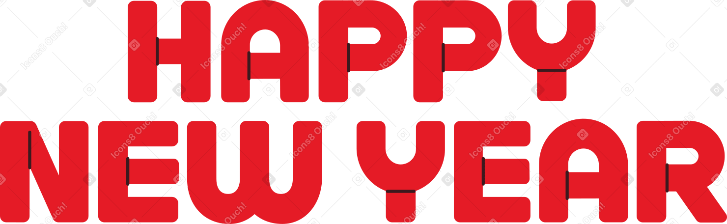 lettering happy new year! text PNG, SVG