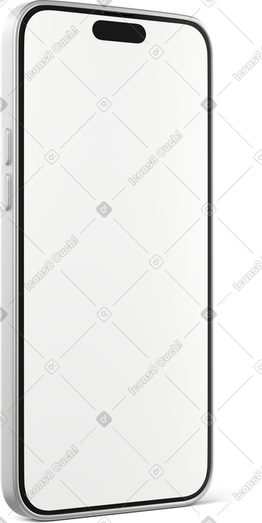 Smartphone with blank screen turned right PNG, SVG