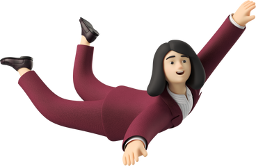 flying businesswoman in red suit PNG, SVG