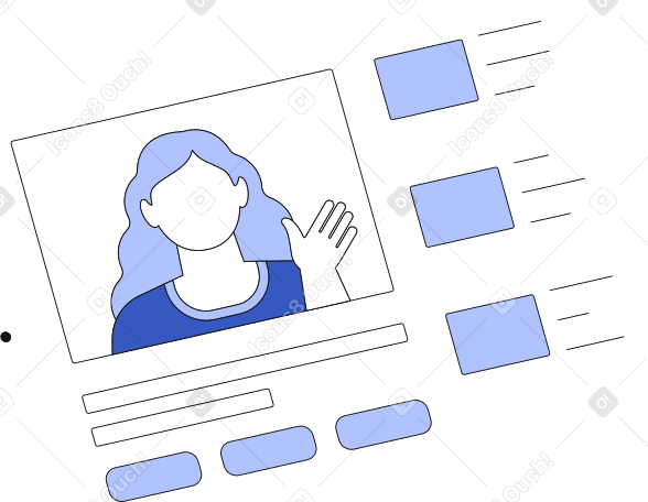 interface with a beauty blog on youtube Illustration in PNG, SVG