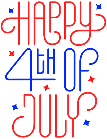 lettering happy 4th of july with stars text PNG, SVG