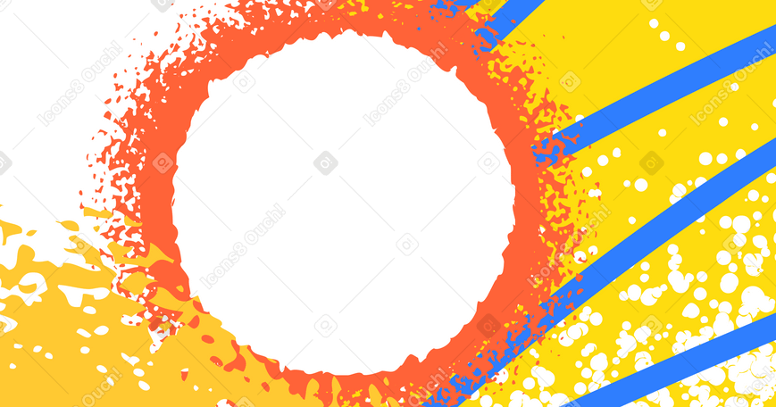 Abstract background with orange sprayed circle Illustration in PNG, SVG