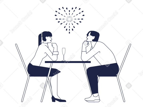 Couple on romantic date PNG, SVG