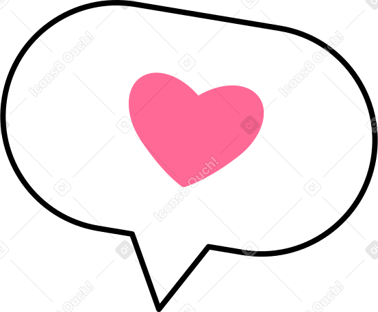speech bubble with heart Illustration in PNG, SVG