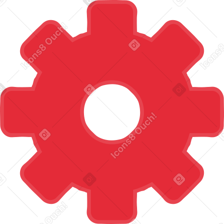 red gear Illustration in PNG, SVG