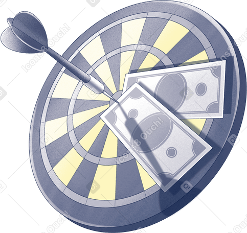 target with banknotes and a dart PNG、SVG