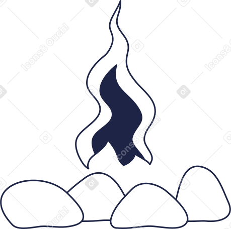 bonfire with stones PNG, SVG