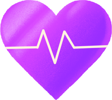 purple heart with pulse PNG, SVG