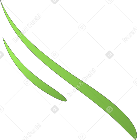 two thin grass leaves PNG, SVG