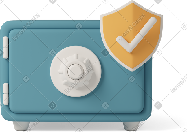 3D safe with protective shield PNG, SVG