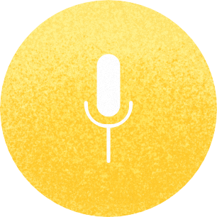 Yellow bubble with microphone icon PNG, SVG