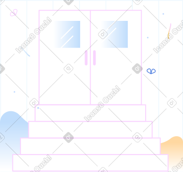 Striped background with school door PNG, SVG