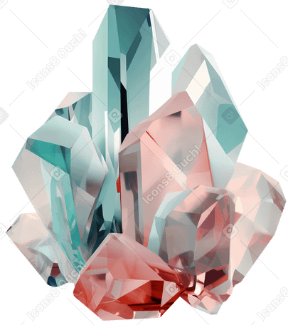 3D abstract crystal sculpture PNG, SVG