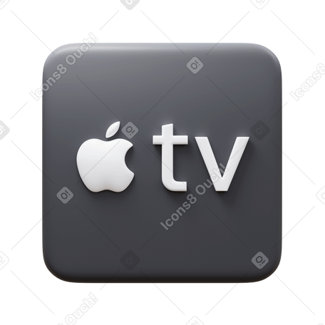 3D apple tv PNG, SVG