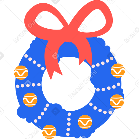 blue christmas wreath png