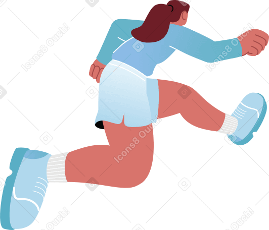 Женщина перепрыгивает через препятствие в PNG, SVG