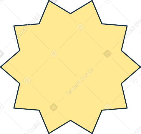 yellow multipointed star Illustration in PNG, SVG