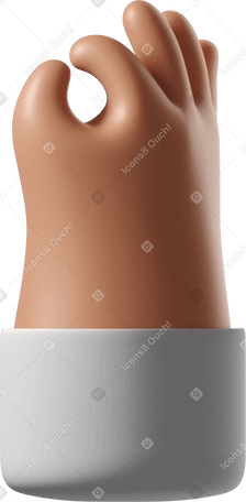 3D Tanned skin hand making ok sign PNG, SVG