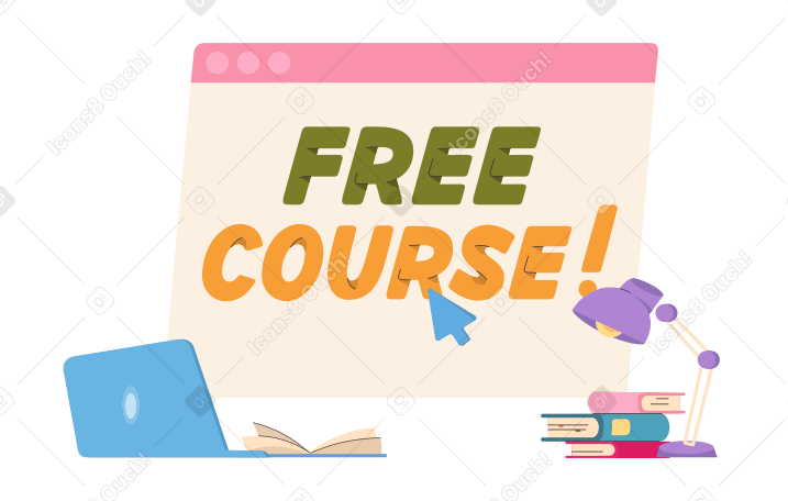 Free course text in the browser Illustration in PNG, SVG