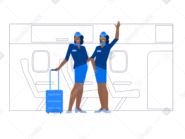 Welcome Aboard The Airplane Illustration in PNG, SVG