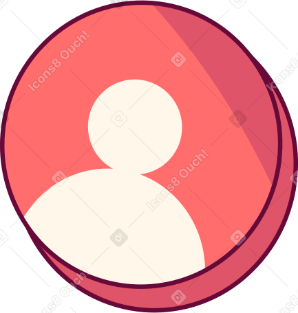 red icon with a person Illustration in PNG, SVG