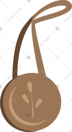 round brown suede bag PNG, SVG