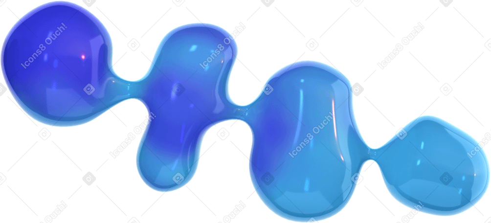 3D 流体の光沢のある形状 PNG、SVG
