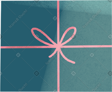 Dark green gift box with ribbon PNG, SVG