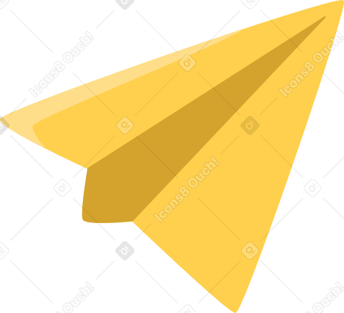 yellow paper plane Illustration in PNG, SVG