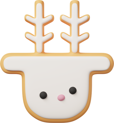 christmas deer cookie with white glaze PNG, SVG