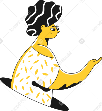 woman with an outstretched hand Illustration in PNG, SVG