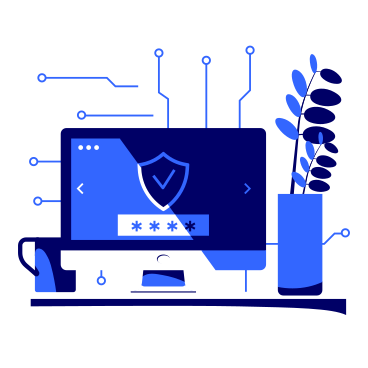 Digital data protection and information security animated illustration in GIF, Lottie (JSON), AE