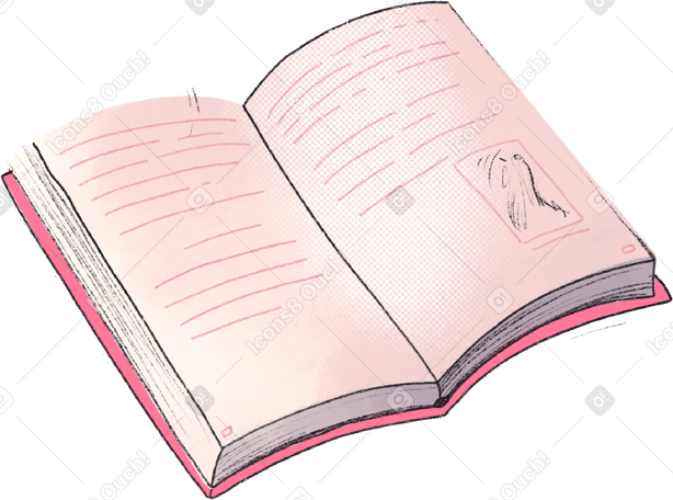 open book with a pink cover в PNG, SVG
