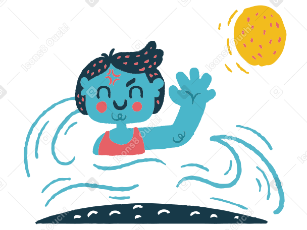 Swimming Illustration in PNG, SVG