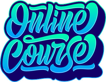lettering online course with shadow text PNG, SVG