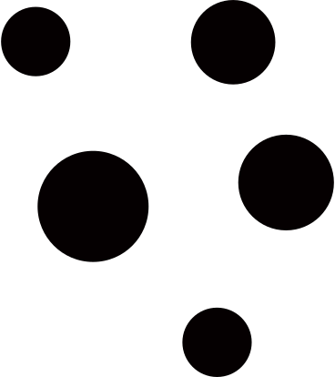 5つの黒い滴 PNG、SVG