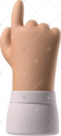 3D Back view of a tanned skin hand pointing up PNG, SVG