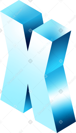 isometric x letter PNG, SVG