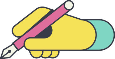 Hand with pen PNG, SVG