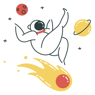 Cosmonaut flying in the outer space PNG, SVG